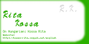 rita kossa business card